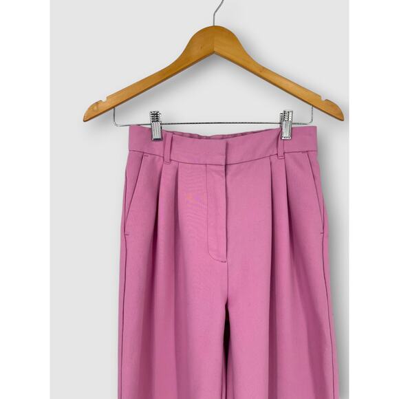 Abercrombie & Fitch Pink Wide Leg Pleated Trousers High Rise Tailored Size 27/4L - Picture 4 of 8